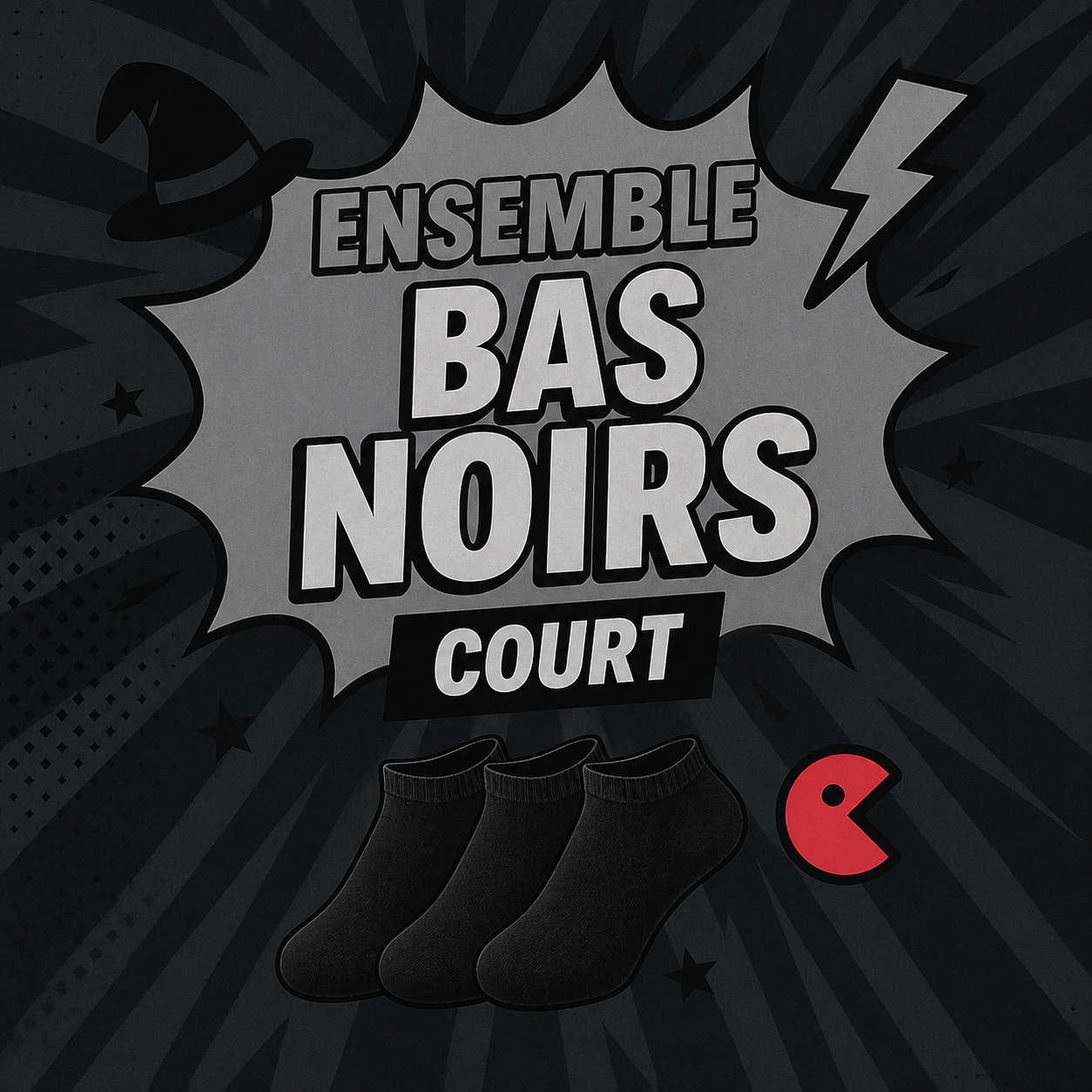 3 paires de chaussette COURTES en bambou  - Onyx