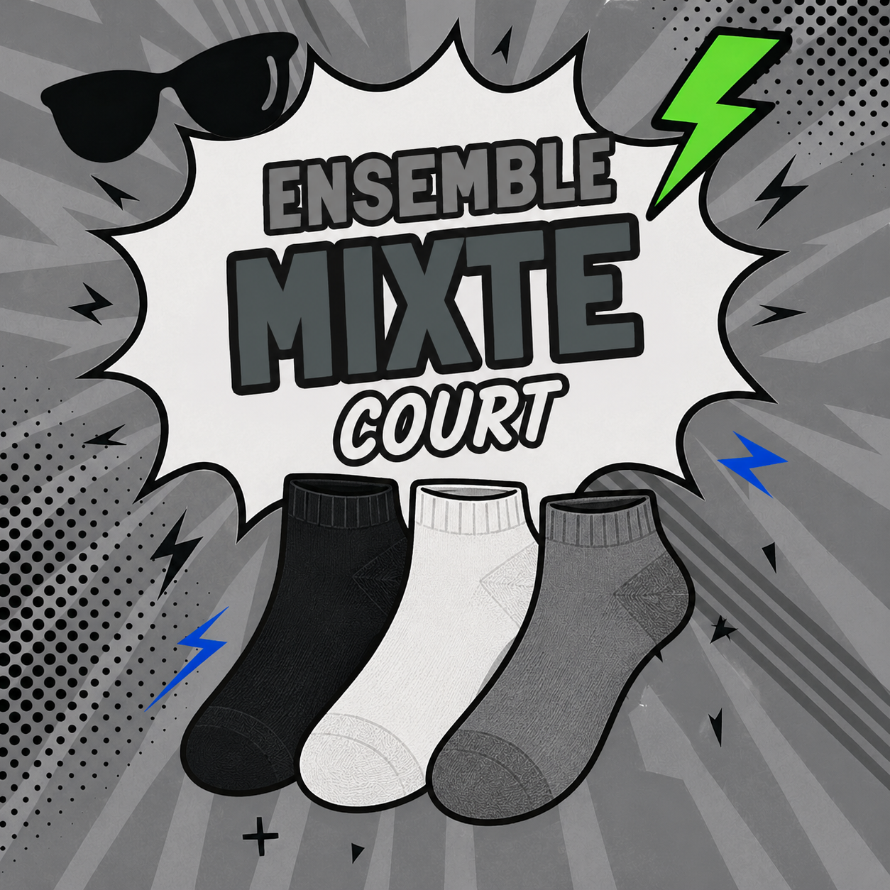 3 paires de chaussette COURTES en bambou - Mixtes